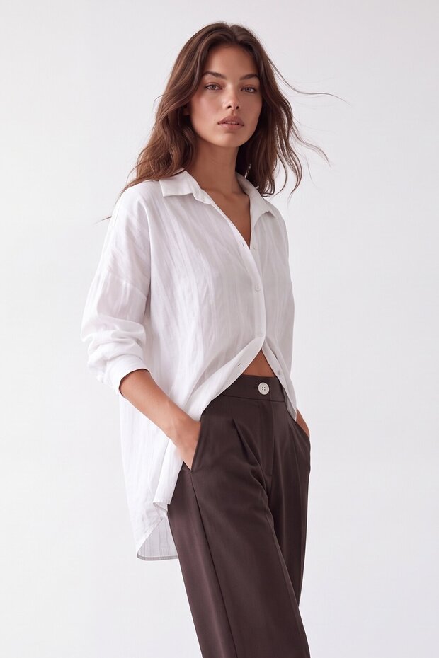 Jacquard Oversize Woven Shirt