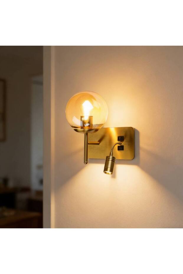 | Modern Wall Sconce | 1 x E27 Bulb Holder | Olive Gold Finish