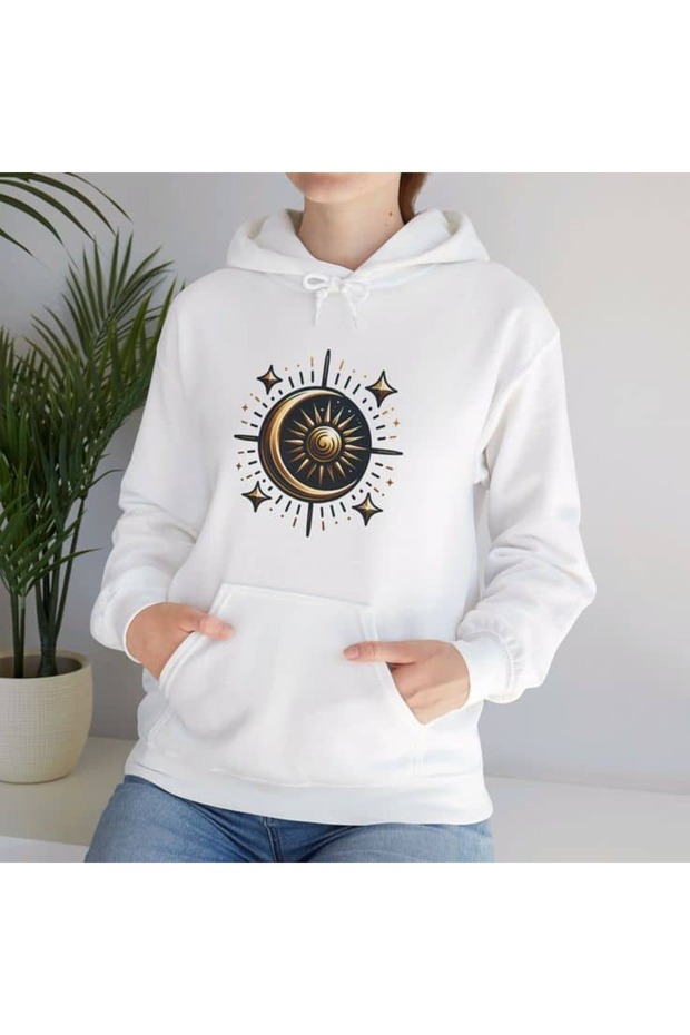 Unisex White Oversize Hooded Sweatshirt with Kangaroo Pocket, 3 Thread Raster Hoodie