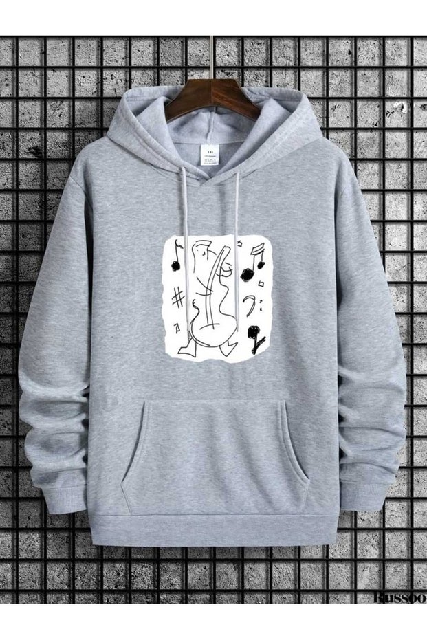 Unisex Gray Hooded Oversize Sweatshirt Comfortable Fit Cotton with Fleece Inside