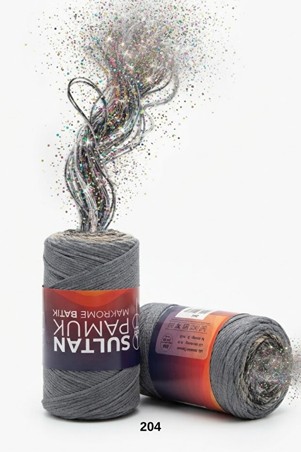 1 Piece Sultan Cotton Macrame Batik Hand Knitting Thread 250 Grams 225 Meters Thread Thickness 2 mm Color: 204