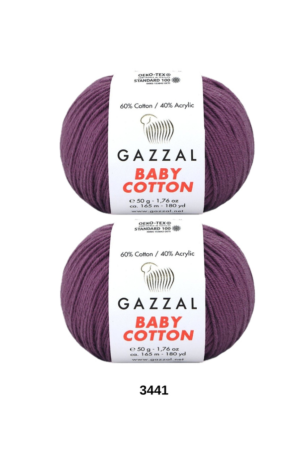 2 Pieces Gazzal Baby Cotton Lightweight and Comfortable Cotton Yarn for Summer Projects Amigurumi Bandana Yarn Beanie Punch Punching Embroidery Yarn Color: 3441
