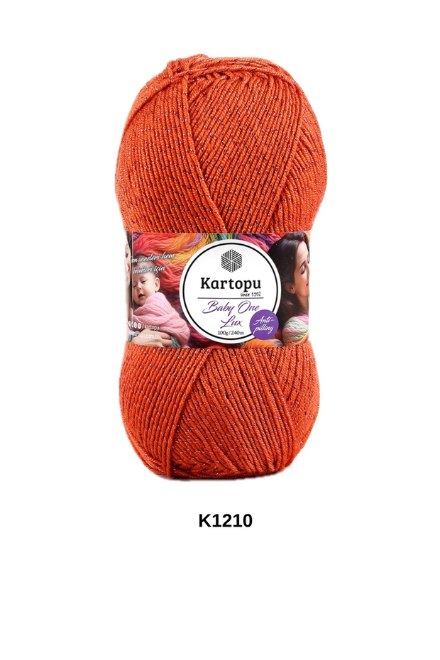 1 Piece Kartopu Baby One Lux 100 Grams 240 Yards 3% Sim Anti-Pilling Hand Knitting Yarn Color: K1210