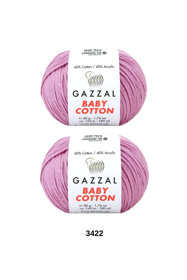 2 pieces gazzal baby cotton lightweight and comfortable cotton yarn for summer projects amigurumi bandana yarn beanie punch needle embroidery yarn color: 3422