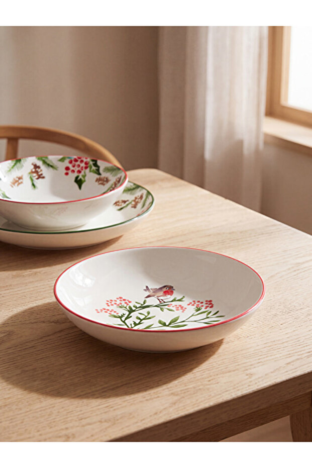 Sparkling Choices Flower Printed Ceramic Salad Bowl 23 cm from Shining Store