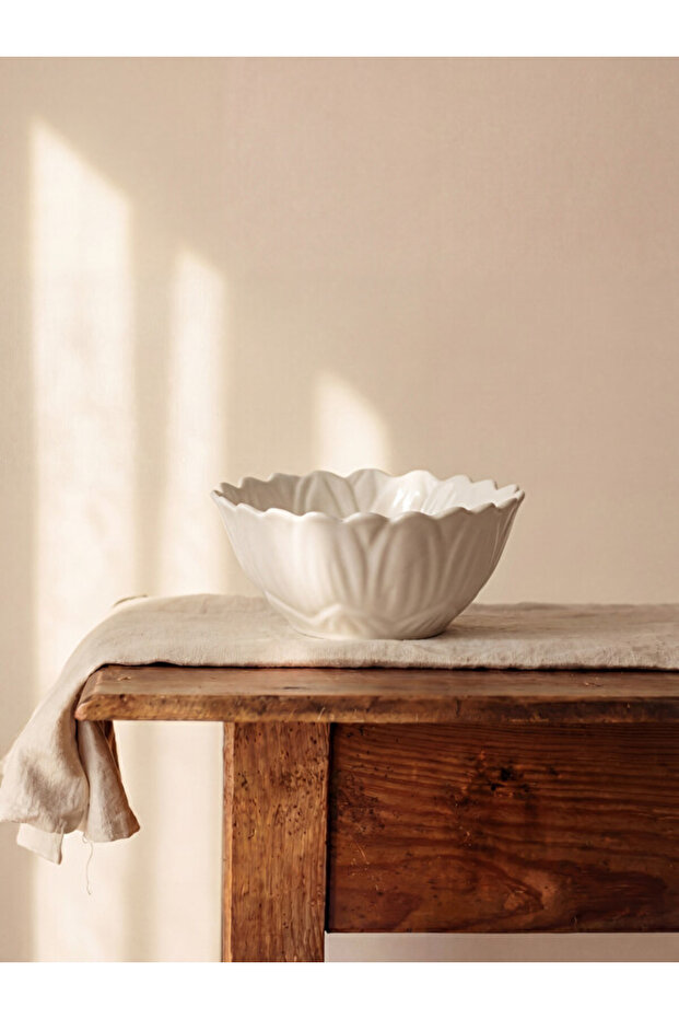 Sparkling Choices Leaf Embroidered Ceramic Bowl from Shining Store
