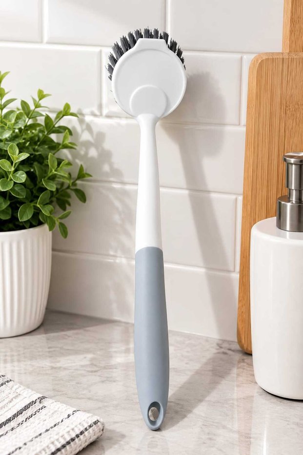 Round Toilet and Toilet Bowl Cleaning Brush Kitchen Sink Bathroom Detail Brush