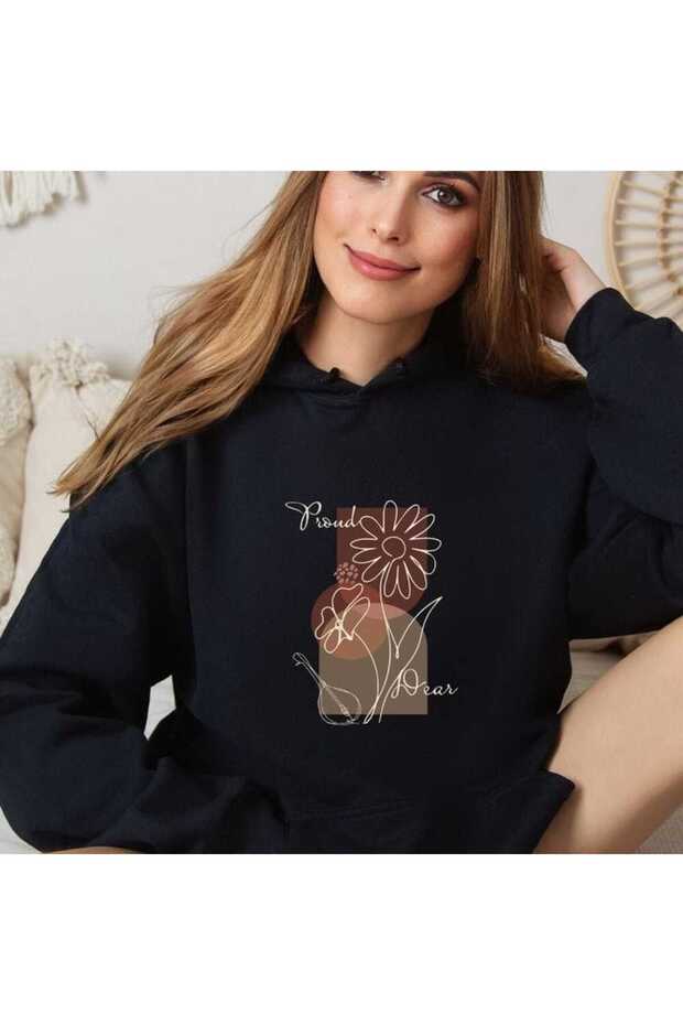 Modexa Unisex Hoody Black Kangaroo Pocket Thick Fabric Oversize Hooded Sweatshirt Hoodie