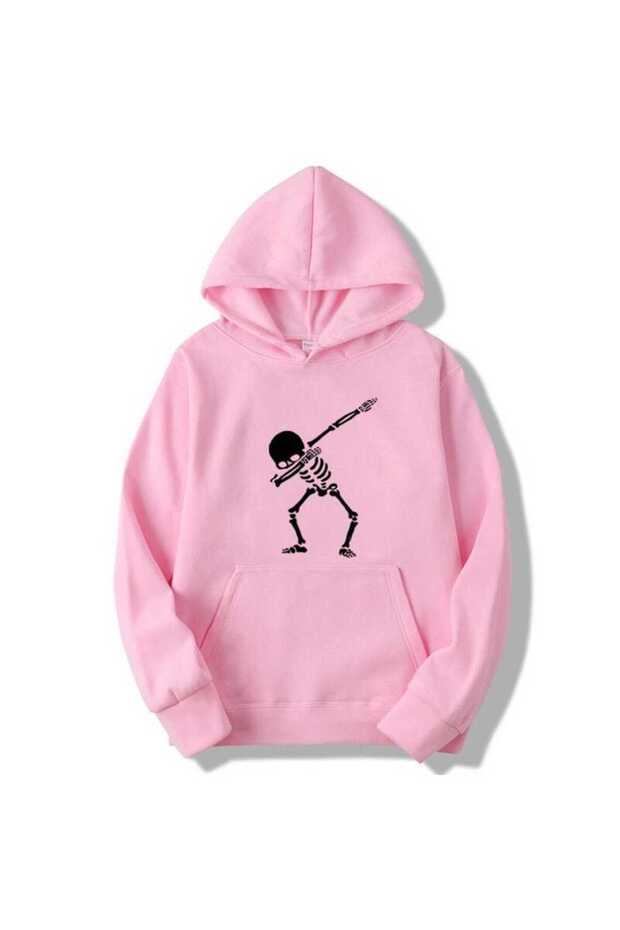 Unisex Pink Kangaroo Pocket Thick Fabric Oversize Hooded Sweatshirt Hoodie