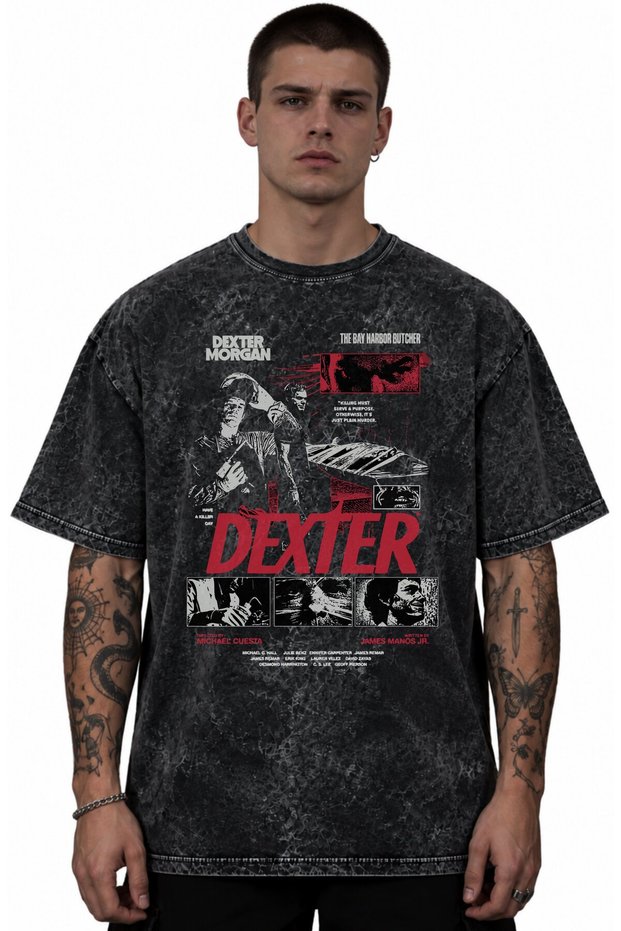 Dexter Morgan Series Printed Unisex Oversize Vintage Washed T-Shirt