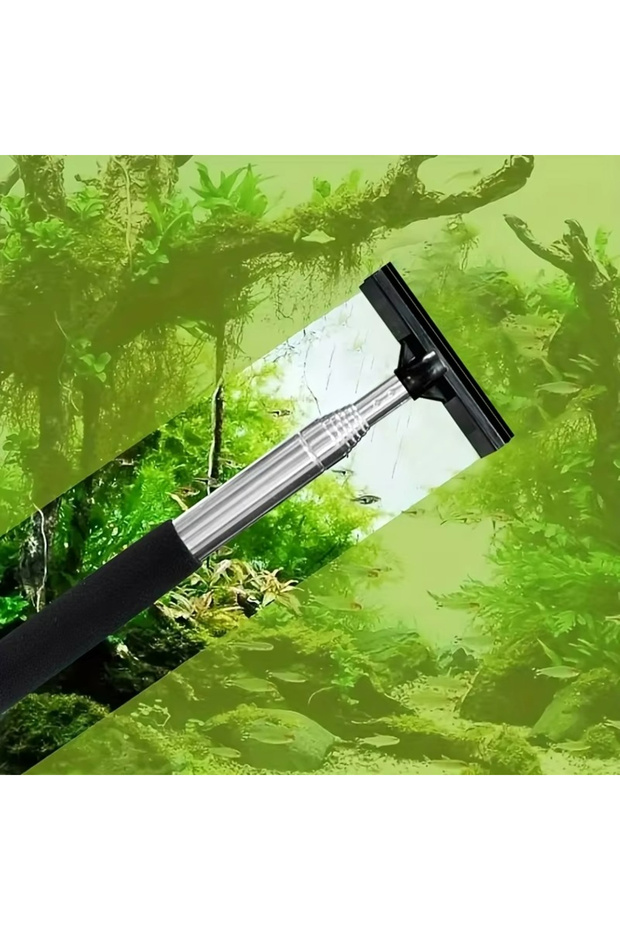 Black Telescopic Aquarium Scraper Brush,Multi-Purpose Tool for Cleaning Aquariums,for Removing Algae