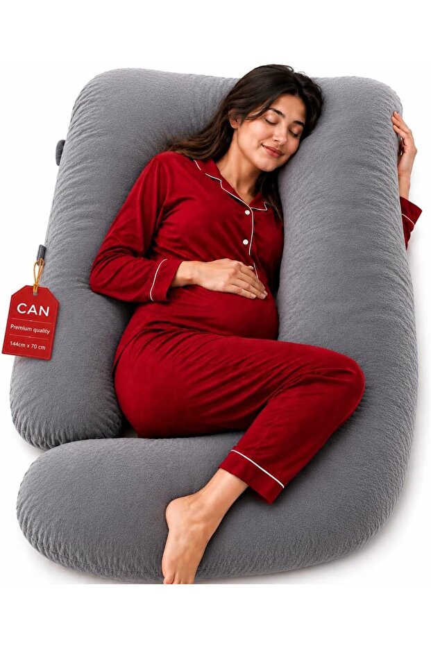Pregnancy Pillow U-Shaped Ultra Soft Full Body Maternity Pillow with Removable Cover, Pregnancy Body Pillow for Sleeping, Support for Back, Belly, Hips & Legs, Side Sleeper Pillow, Grey