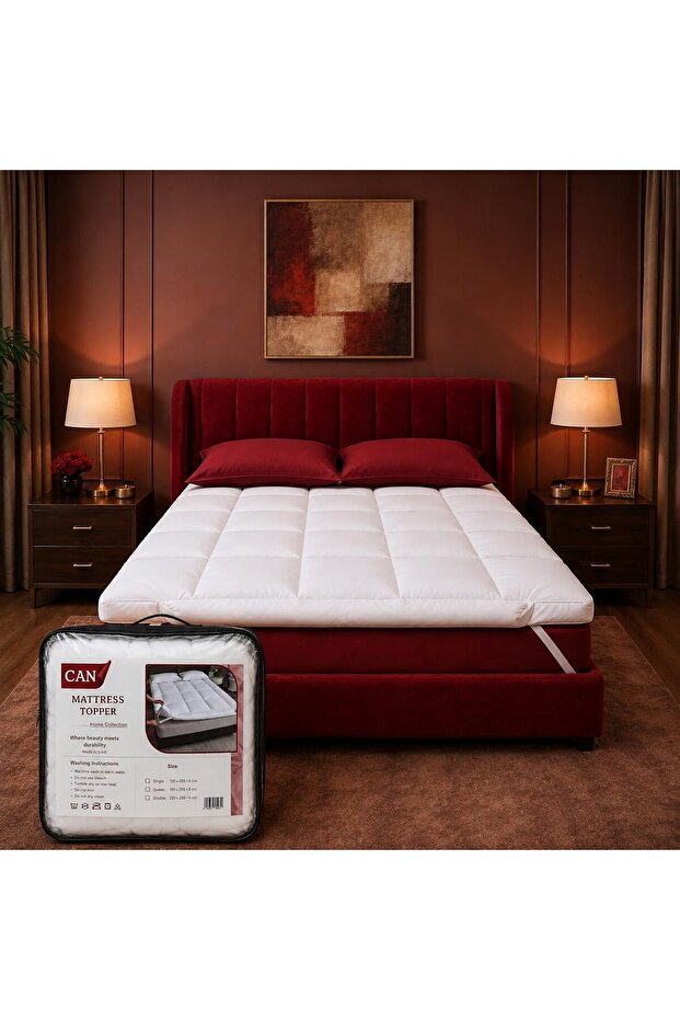 Mattress Topper, Super Soft, White, 900GSM, 120x200 cm Mattress Topper, Fluffy, Breathable, Lightweight, Comfortable, Thick Mattress Pad with Elastic Bands (Single)