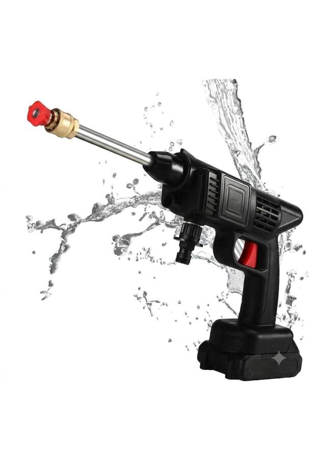 Cordless High Pressure Washer Gun with Battery, 5m Hose, Extension Rod, Nozzles & Foam Bottle
