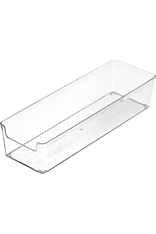Transparent Plastic Drawer Storage Trays - Drawer Divider Boxes for Kitchen Organization (Large Rect
