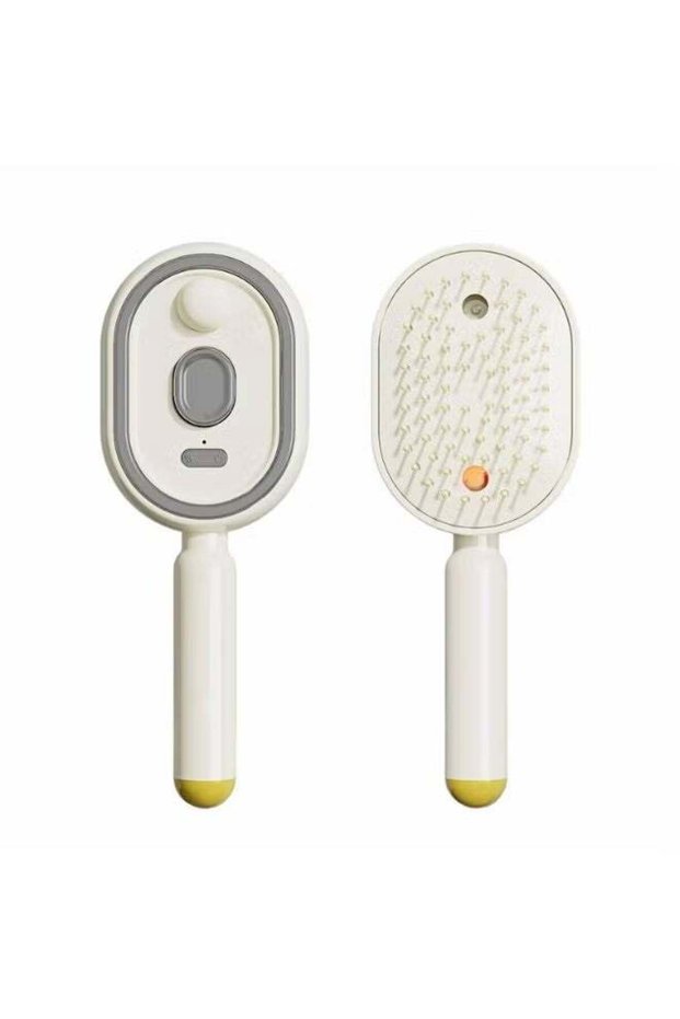 Rabos 2026 Upgrade Electric Spray Air Cushion Massage Comb, 5-in-1 Self-Cleaning Steam Brush for Hair, Anti-Tangle Gloss Detangling Air Cushion Brush for Dry Frizzy Long Short Women Hair(Beige)
