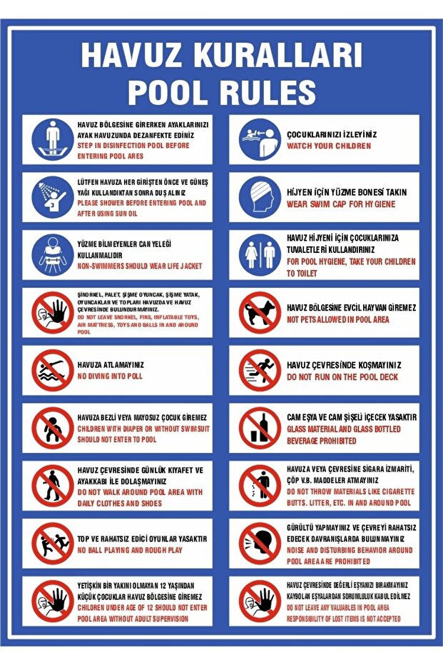 Pool rules sign