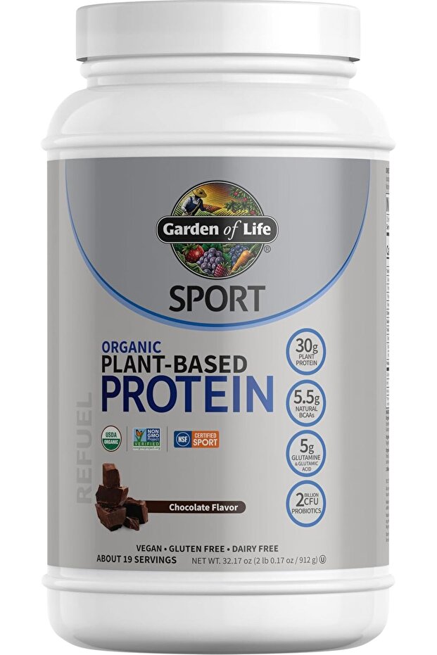 - Sport Organic Plant-Based Protein Chocolate 29.6 Oz.
