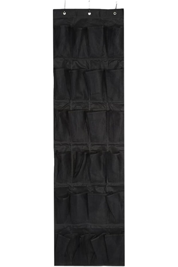 Schwarz Hännizer Over-the-Door Shoe Organizer with 24 Pockets, Space-Saving Hanging Storage Solution
