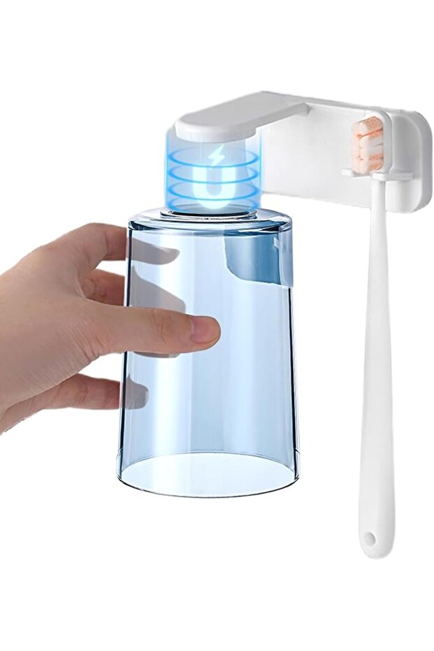 Bathroom Cups Adhesive Magnetic Toothbrush Holder, Wall Mount