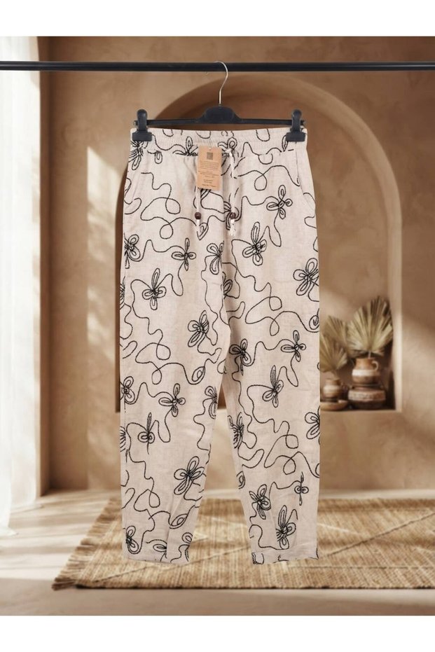 Embossed Printed Trousers