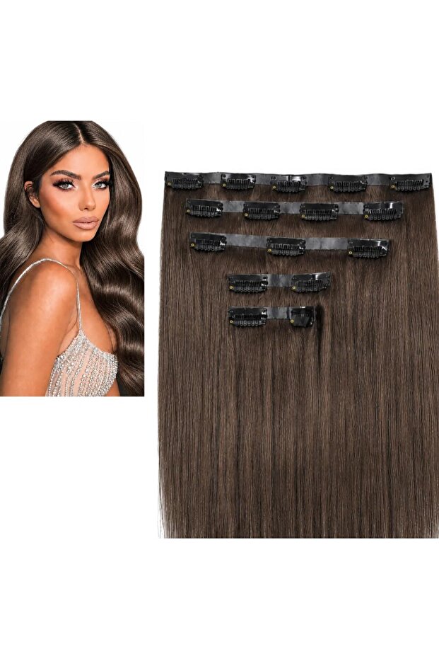PU Injection Clip In Hair Extensions, Virgin Human Hair 150g,Ultra-Thin PU Weft, Straight Virgin Human Hair, Flat & Flexible Design for Natural Blending, Added Length & Volume