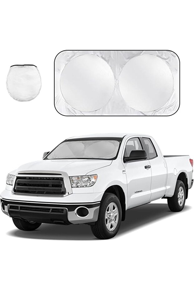 Car Windshield Sun Shade with Storage Pouch, Reflective Auto Front Window Sunshade Blocks Heat & UV