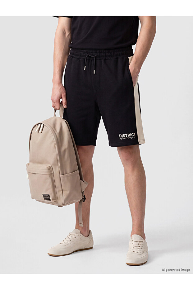 Xside Black Regular Fit Men's Shorts