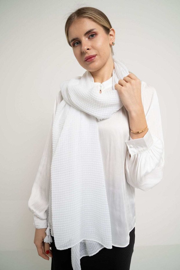 Check Solid Scarf