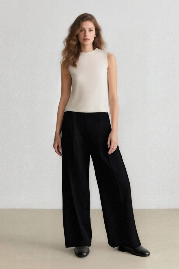 Wide Leg Classic Palazzo Trousers (24 Au)