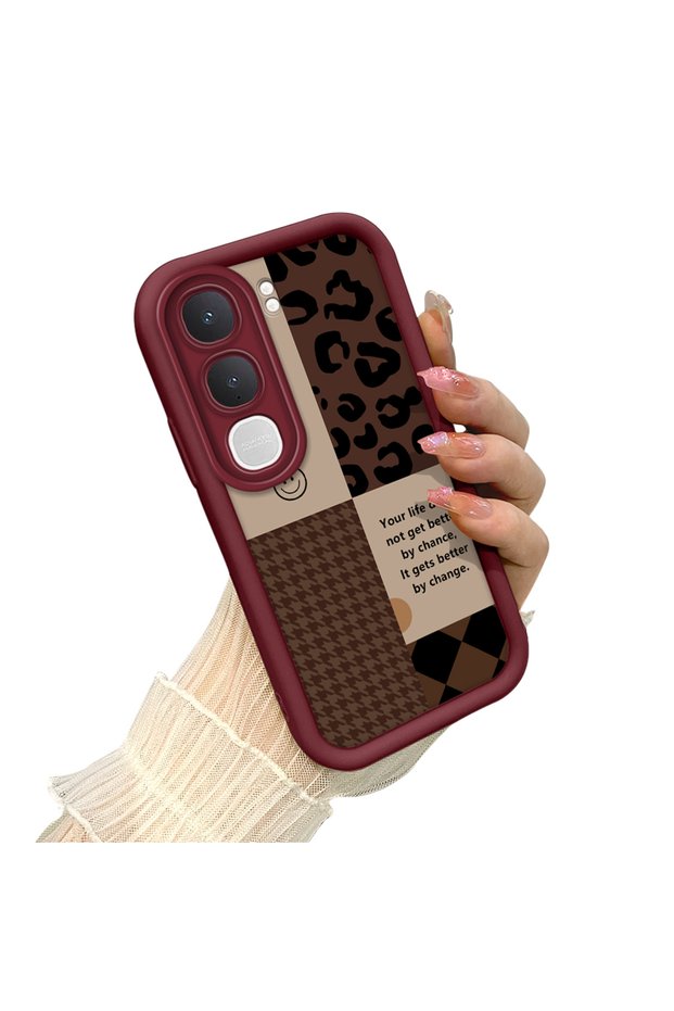 Vivo Y31/Y21D Compatible Leopard Checkered Collage Case, Stylish and Personalized Design