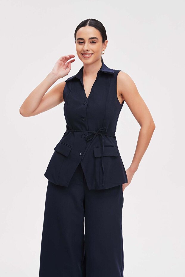 Jacket with Sleeveless, Belt