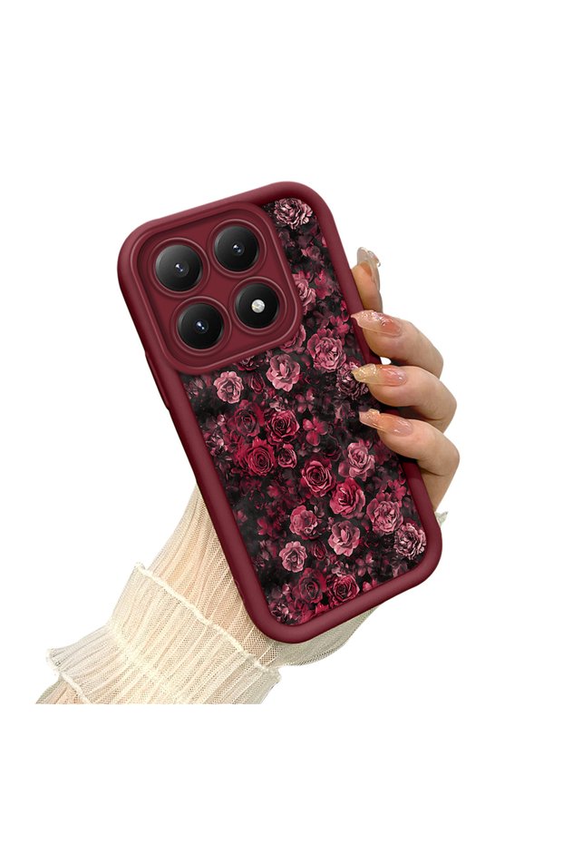 Mi 15t 5g Compatible Dark Background Red Rose Printed Case, Non-Fading, Permanent Clear Pattern