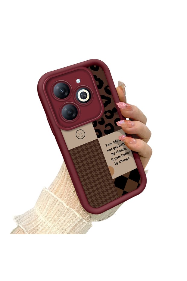 Tecno Spark 20/20C Compatible Leopard Checkered Collage Case, Stylish and Personalized Design