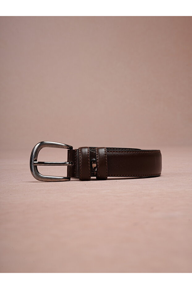 100% Genuine Leather Antique Nickel Buckle Thin Belt 3 cm