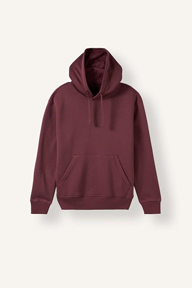 Regular Fit Hooded Basic Sweatshirt with Kangaroo Pocket (26 Au)