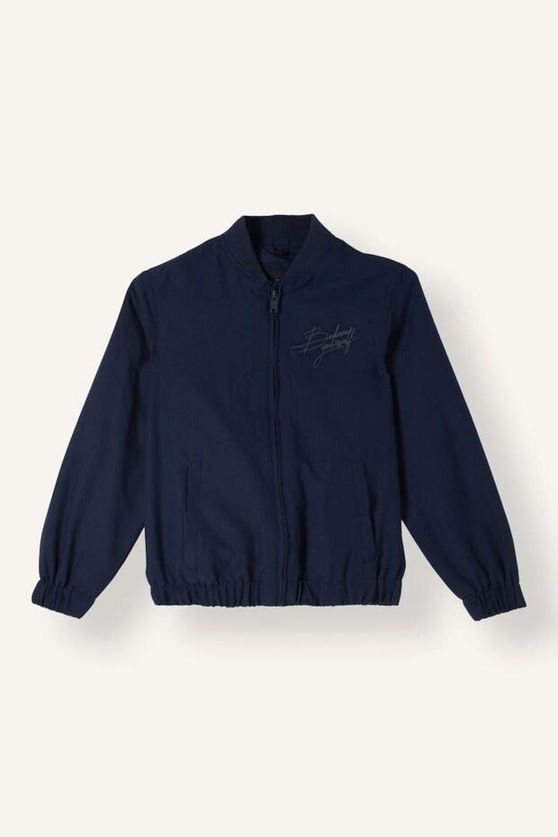College Collar Zippered Pocket Lightweight Bomber Coat for Boys (26 Au)