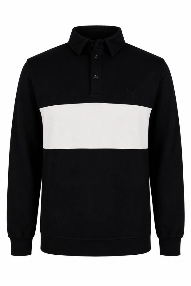 Segmented Black - White Men's Sweatshirt 2010