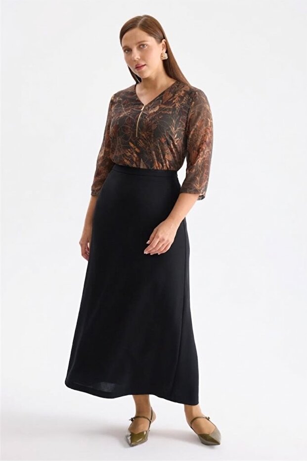 Maxi Size Crepe Skirt 4521