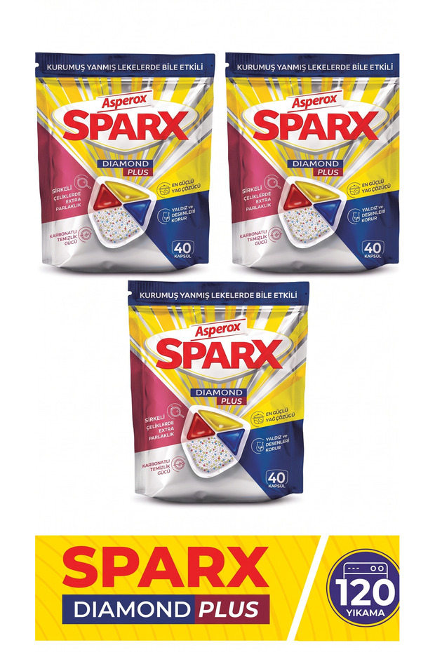 Sparx Diamond Plus Dishwasher Capsules 40Li 3 Pieces