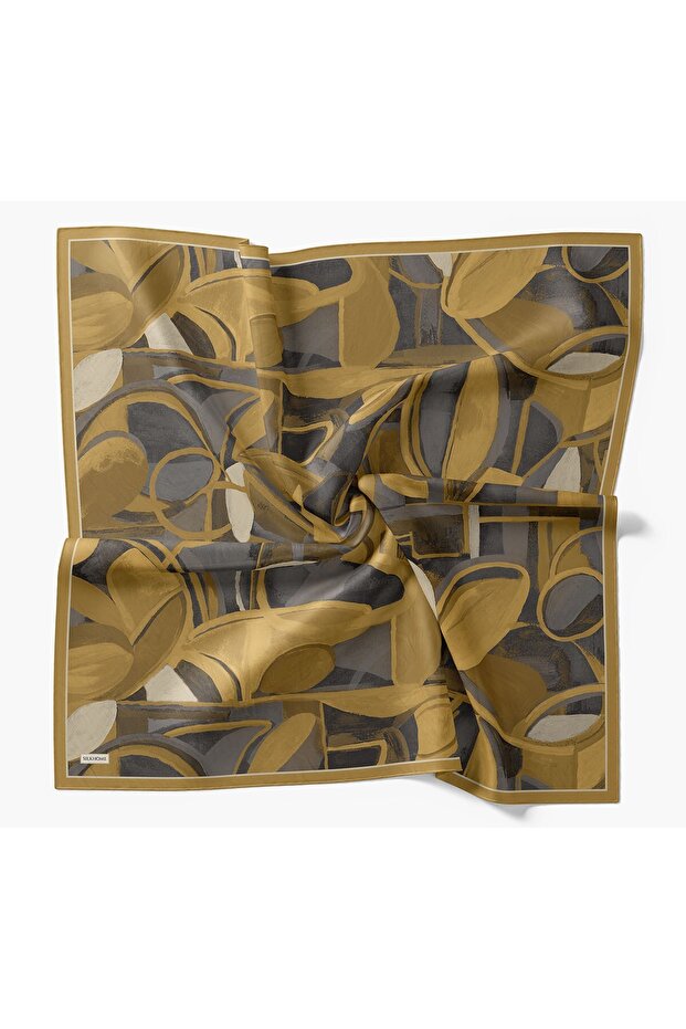 Velora Scarf Abstract Mustard
