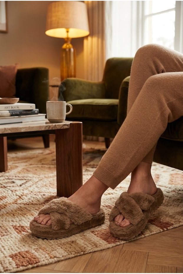 Women's Plush House Slippers, Soft Fur, Soft Sole, Warm Winter Slippers