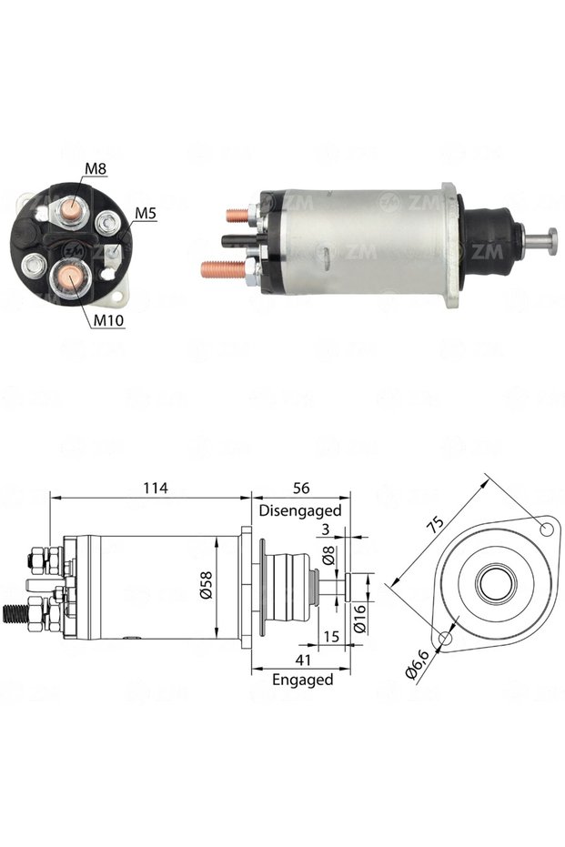 818 Starter Solenoid 12V 29Mt Ford / Mercedes-Benz