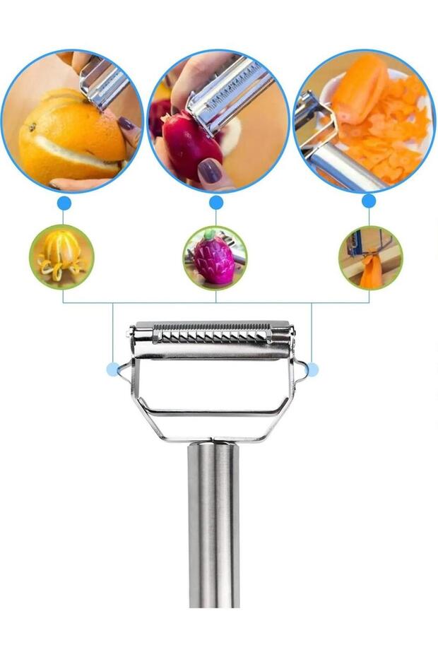 Stainless Steel Vegetable Fruit Julienne Peeler & Chopper 17 cm