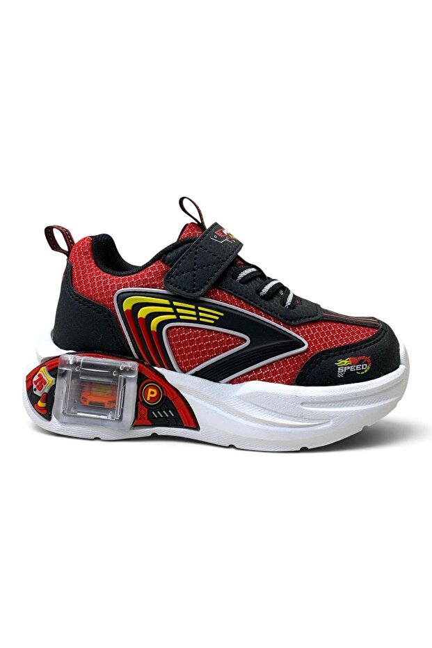 2440 Orthopedic Boy's Red Car Garage Sneaker