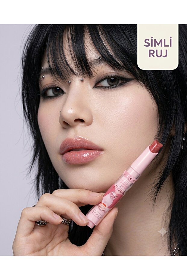 Emo Korean Style Heart Tip Glitter Lipstick - Intense Shine and Moisturizing Effect - Magi̇c Casa