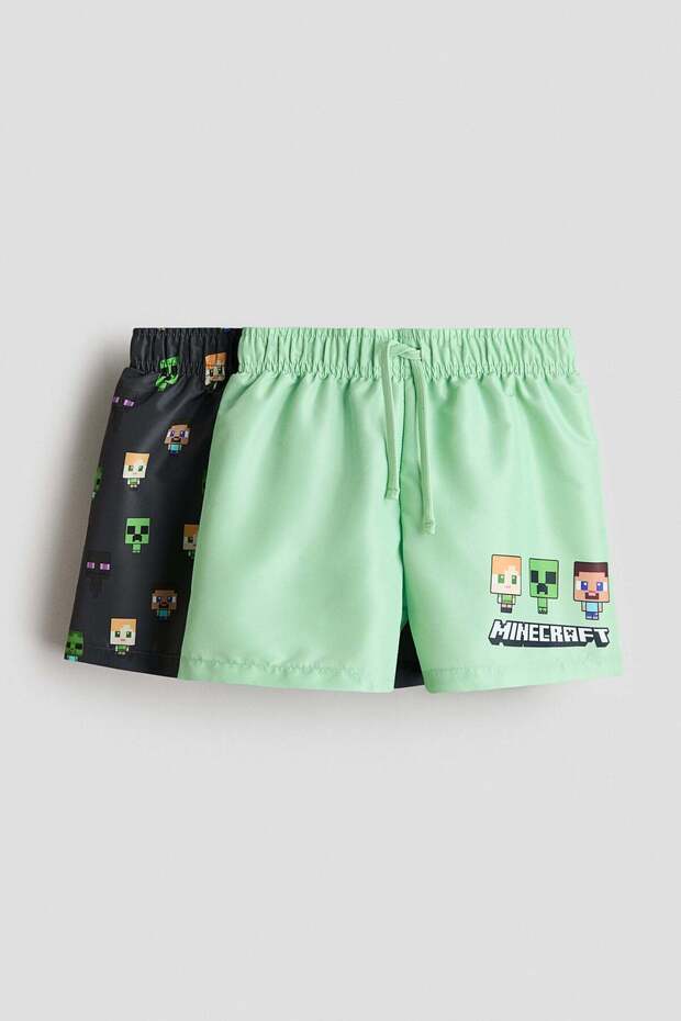 2-pack printed swim shorts