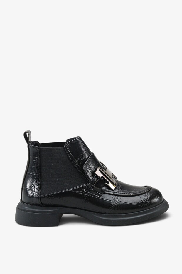 İkresa Women's Daily Boots - Black Crocodile