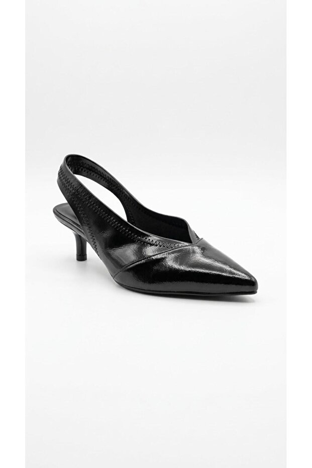 Black Patent Leather Women's Heeled Shoes 319.018-2000