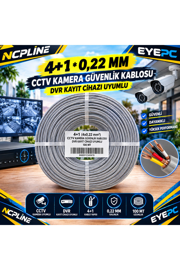 10 Meters Cctv 4+1 Camera Dvr Security Cable